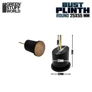 画像2: グリーンスタッフワールド[GSWD-2138]バストモデル用円形展示台直径2.5ｘ5.5cmブラック (2)
