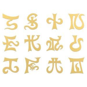 画像4: グリーンスタッフワールド[GSWD-2176]真ちゅう製エルヴンルーン＆シンボルマークセット (4)