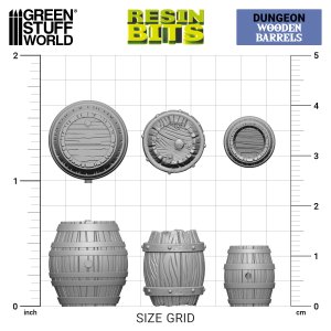 画像3: グリーンスタッフワールド[GSWD-2534]1:48スケール レジン製 ミニチュア 木製樽 (3)