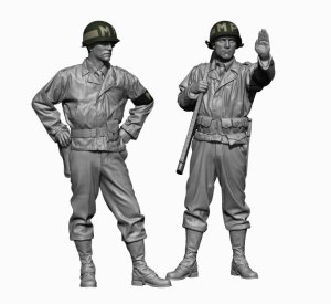 画像1: H3 Models[HS16126]1/16 WWII アメリカ陸軍 MPセット(2体入) (1)