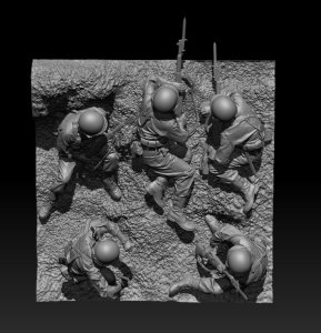 画像4: H3 Models[HS35053]1/35 現用 韓国 朝鮮戦争 白馬高地の戦いセット(5体入 ジオラマベース付) (4)