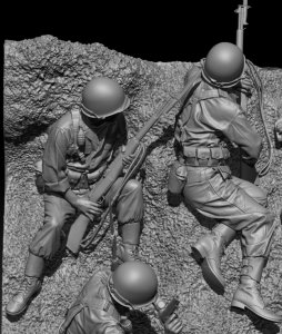 画像5: H3 Models[HS35053]1/35 現用 韓国 朝鮮戦争 白馬高地の戦いセット(5体入 ジオラマベース付) (5)