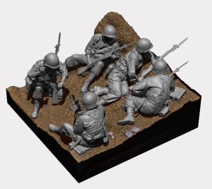 画像4: H3 Models[HS48053]1/48 現用 韓国 朝鮮戦争 白馬高地の戦いセット(5体入 ジオラマベース付) (4)