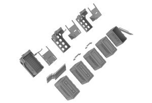 画像2: HDMODELS[HDM35211]1/35 WWII アメリカ .50口径(12.7mm)機関銃D80030揺架用弾倉トレー/弾薬箱 (2)
