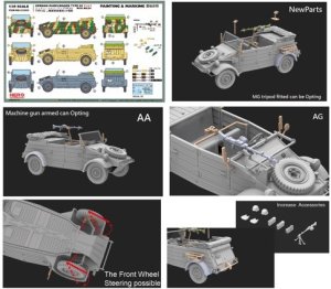 画像2: ヒーローホビーキッツ[HHKH35005]1/35 キューベルワーゲン タイプ82 2 in 1 (MG34機関銃w/対空&対地マウント) (2)