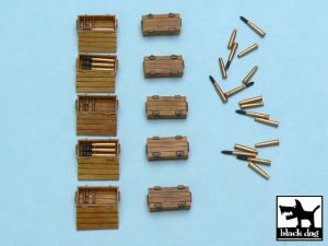 画像2: BLACK DOG[T48013]1/48 WWII独 IV号戦車弾薬箱&弾薬セット(10箱+砲弾/薬莢) (2)