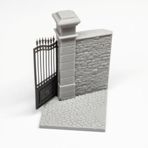 画像2: LIANG MODEL[LIANG-S602]1/35 門扉 & 門柱/壁付きベース 01 (2)