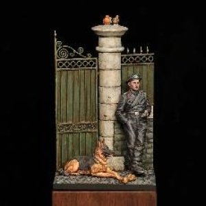 画像5: LIANG MODEL[LIANG-S604]1/35 門扉 & 門柱/壁付きベース 02 (5)