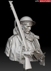 画像17: ライフミニチュア[LM-B025]1/10 ＷＷＩ 胸像 イギリス陸軍「名も無き兵士への手紙」イギリス兵1916年 (17)