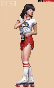 画像4: ライフミニチュア[LM-CG002]1/24 シティガールズ アリカ ローラースケートの少女 1980年代 (4)