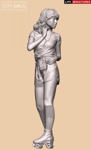 画像6: ライフミニチュア[LM-CG002]1/24 シティガールズ アリカ ローラースケートの少女 1980年代 (6)