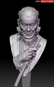 画像9: ライフミニチュア[LM-FUB007]1/10 胸像 サイボーグギャングスター「鬼」 (9)