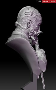 画像3: ライフミニチュア[LM-FUB007]1/10 胸像 サイボーグギャングスター「鬼」 (3)