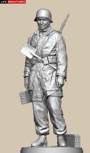 画像3: ライフミニチュア[LM-16013]1/16 WWII ドイツ ポトー迎撃戦 ハンセン戦闘団の降下猟兵弾薬手 アルデンヌ1944年12月18日 (3)