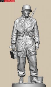 画像11: ライフミニチュア[LM-20005]1/10(180mm) WWII ドイツ ポトー迎撃戦 ハンセン戦闘団の降下猟兵弾薬手 アルデンヌ1944年12月18日(100個限定) (11)