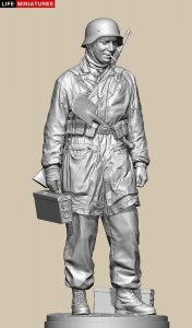 画像10: ライフミニチュア[LM-20005]1/10(180mm) WWII ドイツ ポトー迎撃戦 ハンセン戦闘団の降下猟兵弾薬手 アルデンヌ1944年12月18日(100個限定) (10)