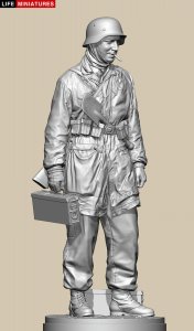 画像9: ライフミニチュア[LM-35010]1/35 WWII ドイツ ポトー迎撃戦 ハンセン戦闘団の降下猟兵弾薬手 アルデンヌ1944年12月18日 (9)