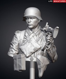 画像14: ライフミニチュア[LM-B028]1/10 胸像 WWII ドイツ国防軍 MG34機関銃手 フランス1940 (14)