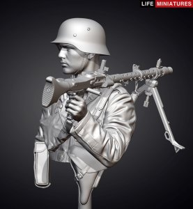 画像15: ライフミニチュア[LM-B028]1/10 胸像 WWII ドイツ国防軍 MG34機関銃手 フランス1940 (15)