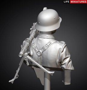 画像17: ライフミニチュア[LM-B028]1/10 胸像 WWII ドイツ国防軍 MG34機関銃手 フランス1940 (17)