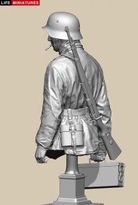 画像6: ライフミニチュア[LM-B034]1/10バスト WWII ドイツ ポトー迎撃戦 ハンセン戦闘団の降下猟兵弾薬手 アルデンヌ1944年12月18日 胸像 (6)