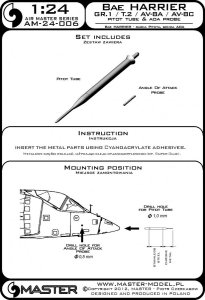 画像4: MASTER[AM-24-006]1/24 現用 イギリス ハリアーGR.1/T.2/AV-8A/AV-8C用 ピトー管&AOAプローブセット (4)