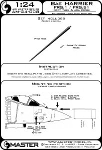画像3: MASTER[AM-24-008]1/24 現用 イギリス ハリアーFRS.1/FRS.51用 ピトー管&AOAプローブセット (3)