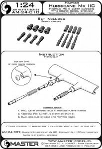 画像3: MASTER[AM-24-010]1/24 WWII イギリス ホーカー ハリケーンMk.IIC用 イスパノ20mm Mk.II機関砲 砲身(丸線リコイルバネ付) (3)