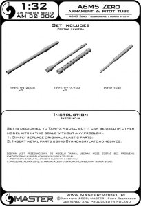 画像4: MASTER[AM-32-006]1/32 WWII 日本海軍 A6M5零式艦上戦闘機五二型用 兵装セット(7.7mm銃身/20mm銃身/ピトー管) (4)