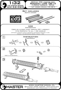 画像5: MASTER[AM-32-023]1/32 WWI ドイツ シュパンダウLMG 08/15機関銃 銃身(2本入) (5)