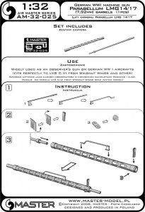 画像4: MASTER[AM-32-025]1/32 WWI ドイツ パラベラムLMG 14/17機関銃 銃身(1本入) (4)