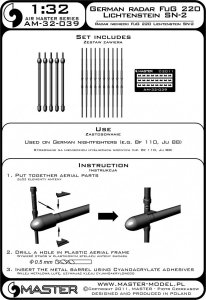 画像5: MASTER[AM-32-039]1/32 WWII ドイツ FuG 220リヒテンスタインSN-2 レーダーアンテナ(Bf110/Ju88など夜間戦闘機用) (5)