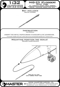 画像4: MASTER[AM-32-046]1/32 現用 ソビエト/ロシア ミグMiG-23フロッガー用 ピトー管(MLD型を除く) (4)