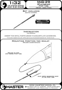 画像5: MASTER[AM-32-048]1/32 現用 ソビエト/ロシア ミグMiG-29フルクラム用 ピトー管 (5)