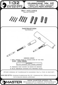画像3: MASTER[AM-32-074]1/32 WWII イギリス ホーカー ハリケーンMk.IIC用 イスパノ20mm機関砲Mk.I 砲身(平角線リコイルバネ付) (3)