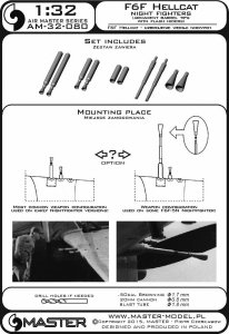 画像4: MASTER[AM-32-080]1/32 WWII アメリカ F6Fヘルキャット 夜間戦闘機兵装(ブローニング.50口径(12.7mm)銃身/20mm砲身 消炎器付) (4)