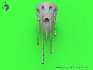 画像3: MASTER[AM-32-086]1/32 WWII アメリカ P-38ライトニング用初期兵装セット 放熱口付きブローニング.50口径(12.7mm)機銃身&初期/後期型20mm機関砲砲口 (3)