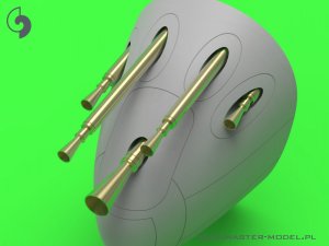 画像2: MASTER[AM-32-088]1/32 WWII アメリカ P-38Mライトニング用後期兵装セット 消炎器付きブローニング.50口径(12.7mm)機銃身&消炎器付き20mm機関砲砲口 (2)