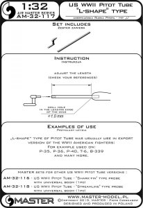 画像4: MASTER[AM-32-117]1/32 WWII アメリカ L字型ピトー管(レンドリース機用 1本入) (4)