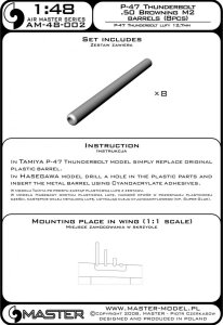 画像3: MASTER[AM-48-002]P-47 Thunderbolt .50 Browning M2 barrels (8pcs) (3)
