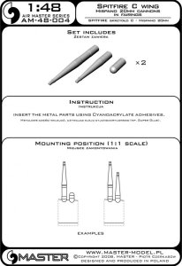 画像4: MASTER[AM-48-004]Supermarine Spitfire C wing - Hispano 20mm cannons in fairings (two versions) (4)