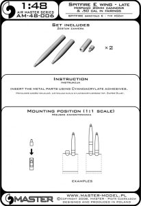 画像5: MASTER[AM-48-006]Supermarine Spitfire E wing late - Hispano 20mm & .50cal in fairings (two versions) (5)