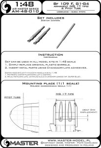 画像6: MASTER[AM-48-010]Bf 109 F, G1 - G4 armament set (MG 17 tips) & Pitot Tube (6)