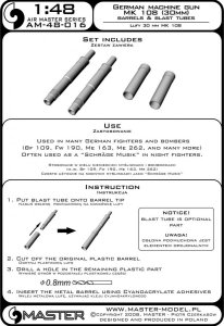 画像5: MASTER[AM-48-016]German aircraft machine gun MK 108 (30mm) barrels & blast tubes (2pcs) (5)