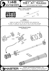 画像4: MASTER[AM-48-037]M61 A1 Vulcan - Six-barrelled rotary 20mm cannon - turned barrels with etched barrel clamps (4)