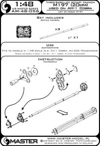 画像5: MASTER[AM-48-056]M197 - Three-barrelled rotary 20mm cannon - turned barrels with etched barrel clamps - used on AH-1 Cobra (5)