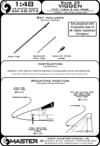 画像4: MASTER[AM-48-074]SAAB 37 Viggen - Pitot Tubes & Angle Of Attack probe (4)