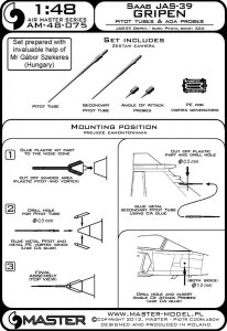 画像6: MASTER[AM-48-075]SAAB JAS 39 Gripen - Pitot Tubes & Angle Of Attack probes (6)