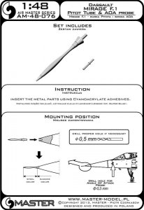 画像3: MASTER[AM-48-076]Dassault Mirage F.1 - Pitot Tube & Angle Of Attack probe (3)