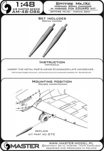 画像3: MASTER[AM-48-086]Spitfire Mk.IXc late version - Hispano cannons in fairings (fit to Eduard) (3)